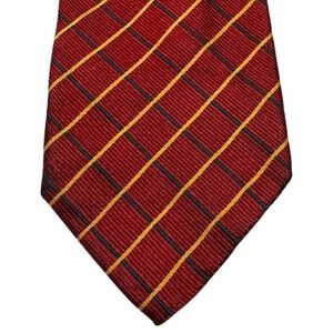 Altea Milano Silk Tie Red Plaid Check Pattern Made in Italy‎ Necktie 4x62